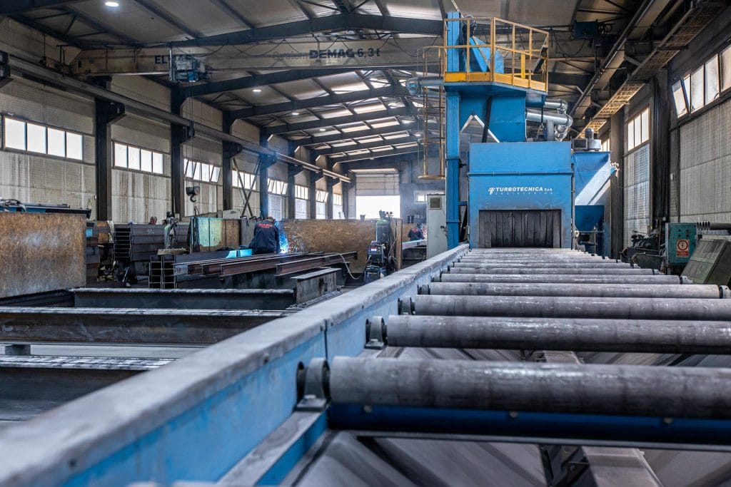 Linia de sablare Turbotecnica in hala Biasia Cons